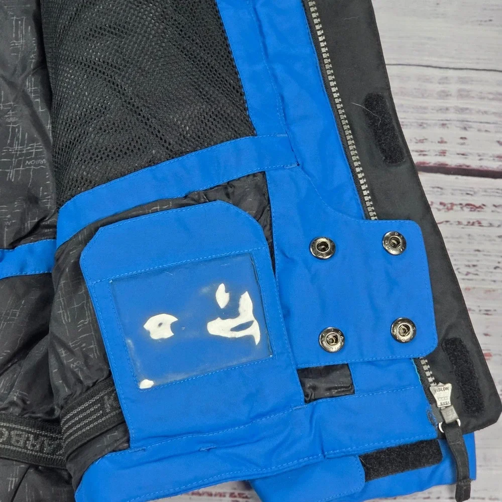 Karbon Ski Jacket Youth 14 Blue Black White Good Insulated Hooded Insulated